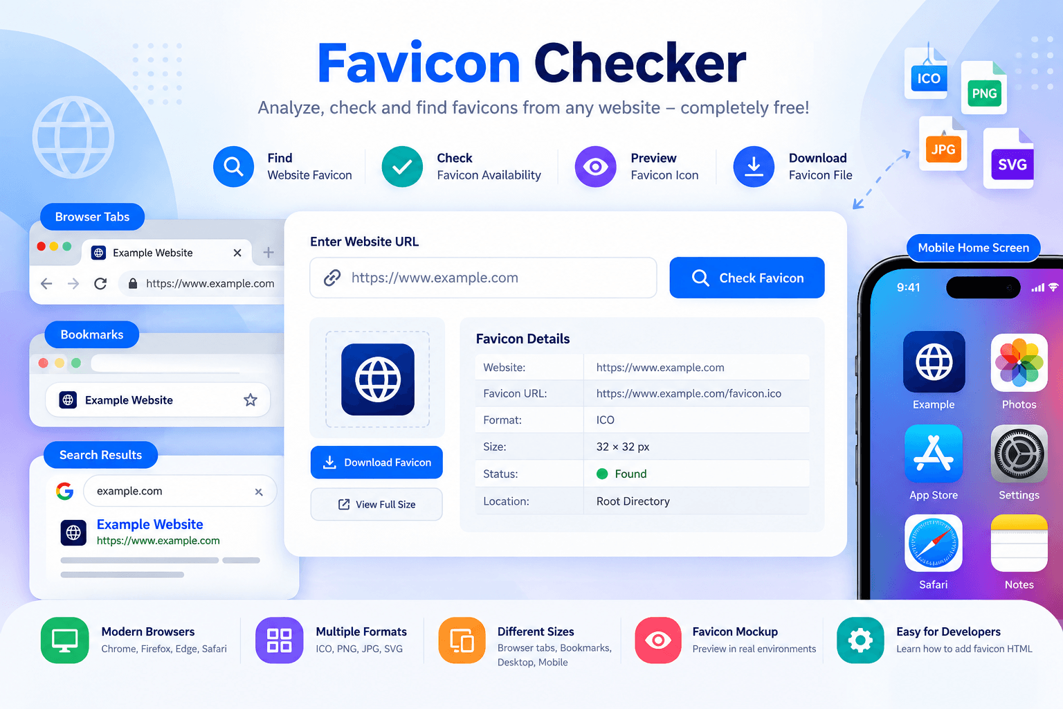 Modern Favicon Checker Interface